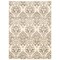 Elegance Damask Rug 8X10 Cream Brown Transitional Design Easy Care Polypropylene
